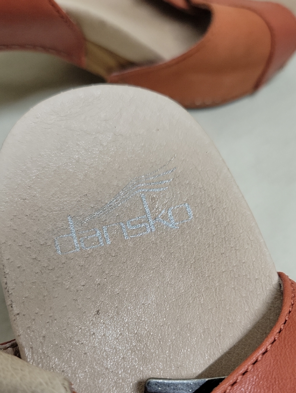 Dansko Anna Leather Orange Heeled Sandals Size 37 - Picture 12 of 12